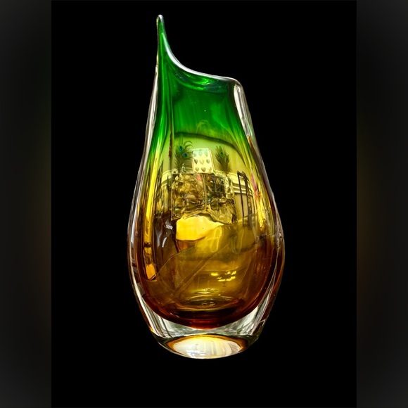 VINTAGE MURANO SOMMERSO HANDBLOWN GLASS VASE - Picture 2 of 6